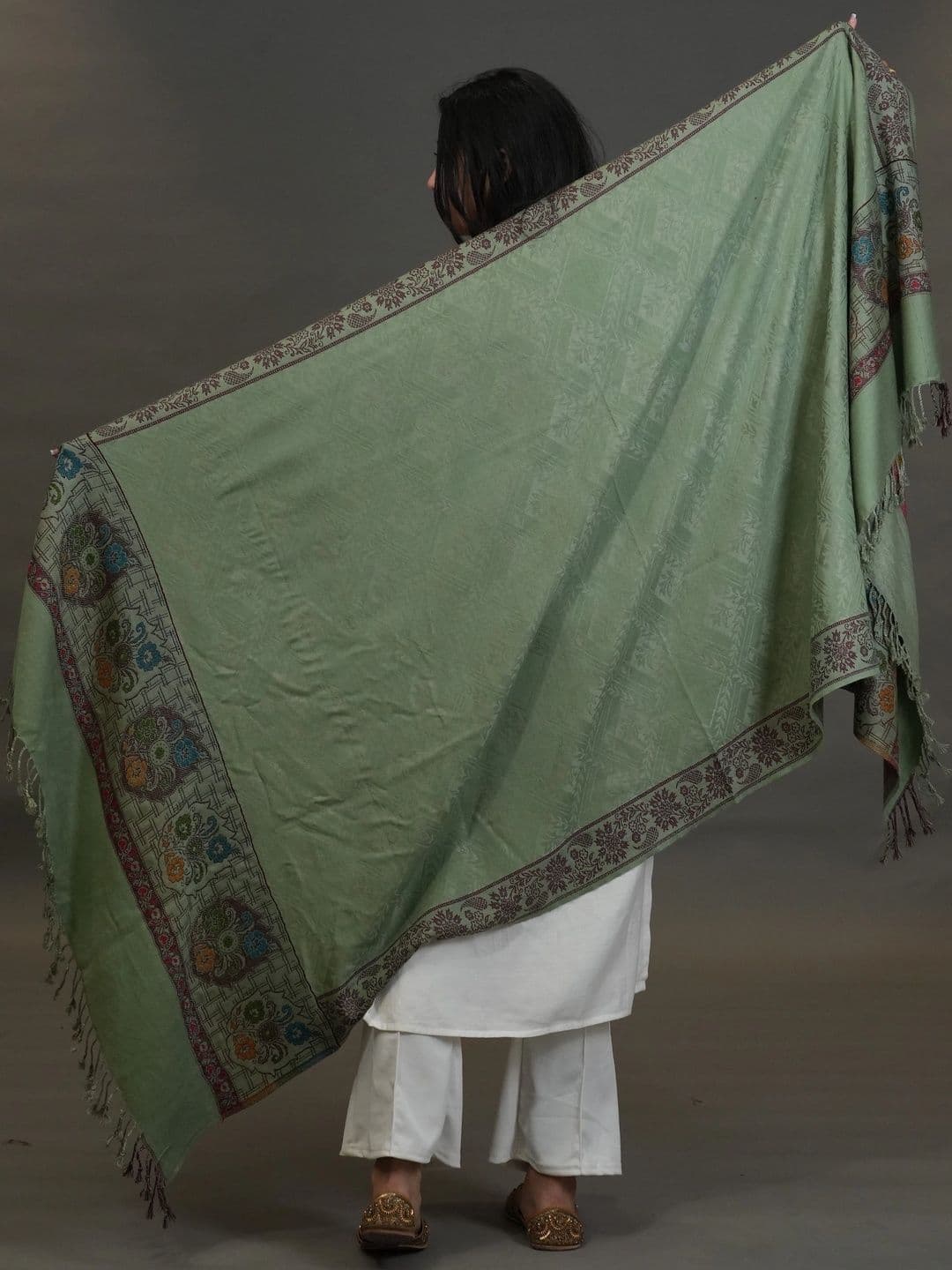 SHIFNEEN Women Ethnic Motifs Woven Design Acrylic Shawl thumbnail 4