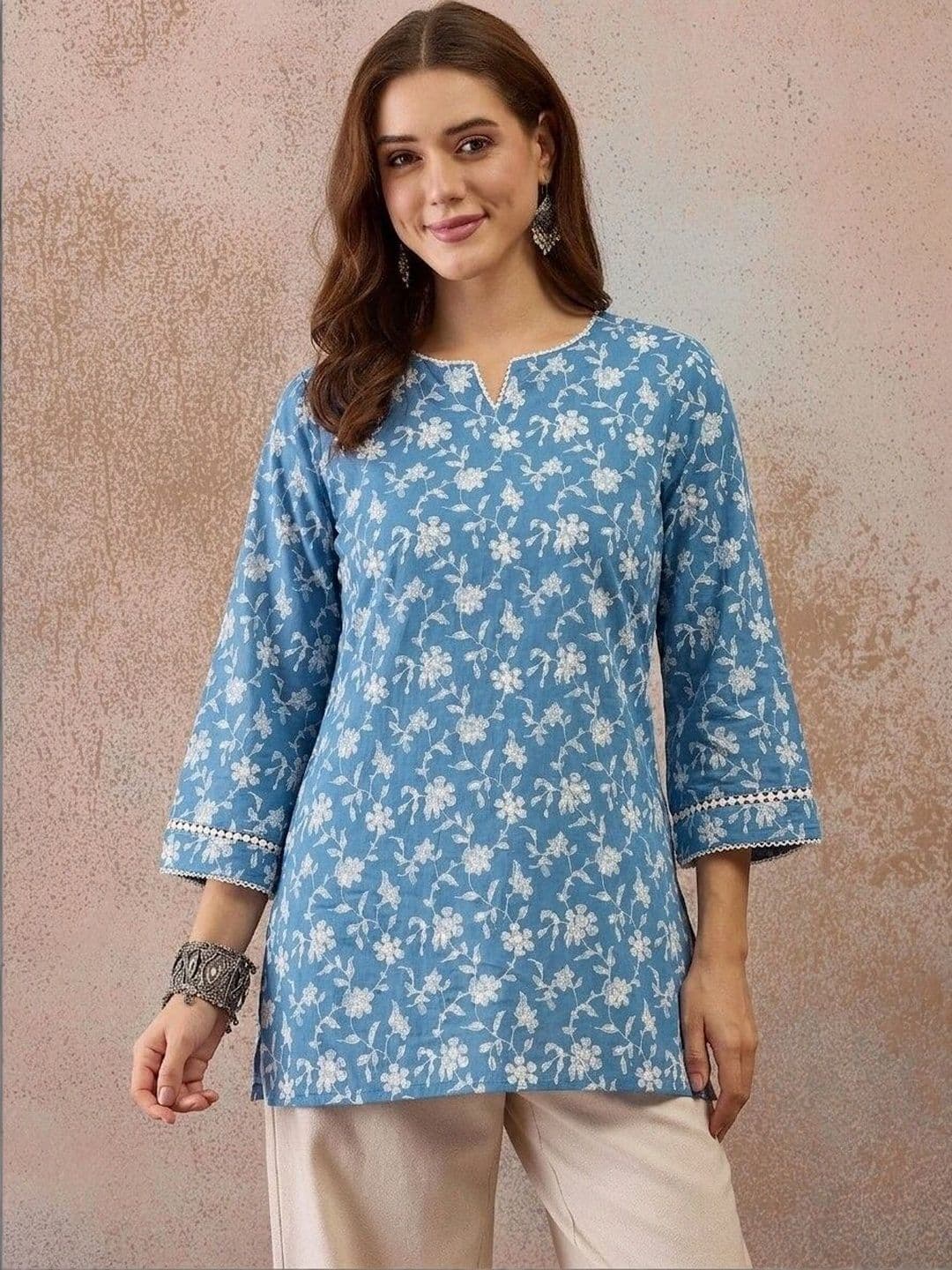 Anouk Floral Printed Pure Cotton Kurti thumbnail 7
