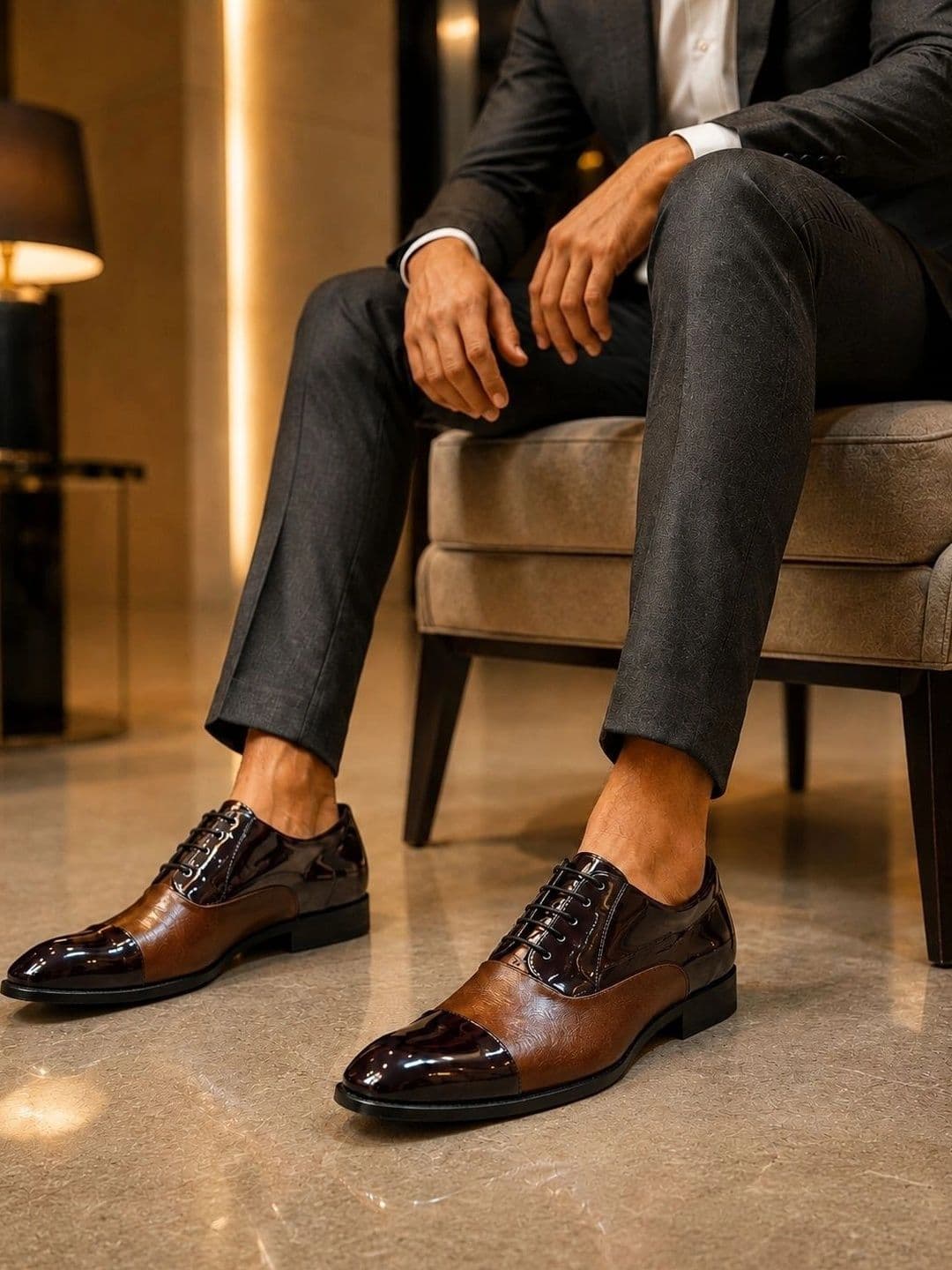 House of Pataudi Men Round Toe Lace-Ups Oxfords Formal Shoes thumbnail 7