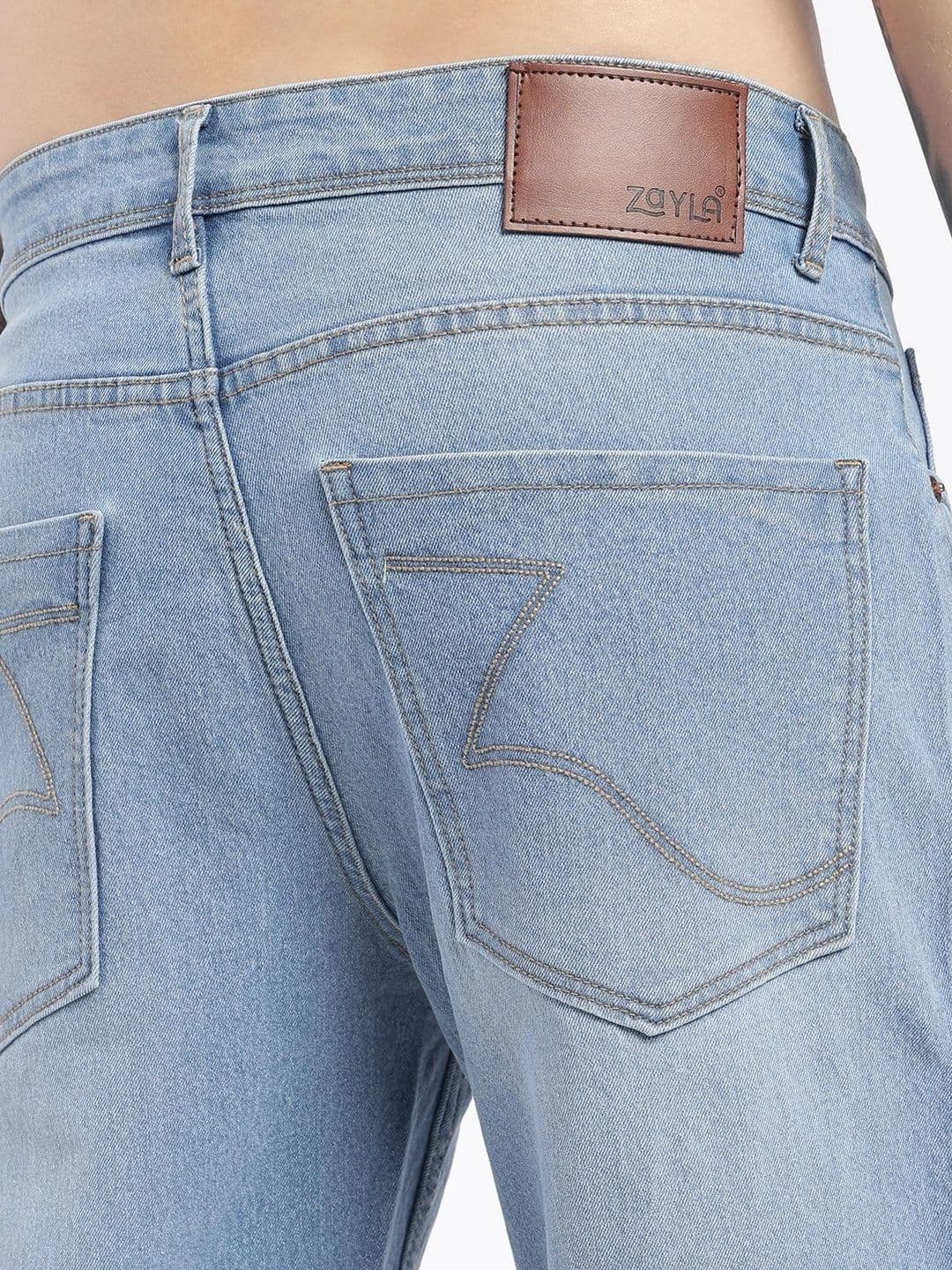 zayla Men Jean Regular Fit Mid-Rise Light Fade Stretchable Jeans thumbnail 5