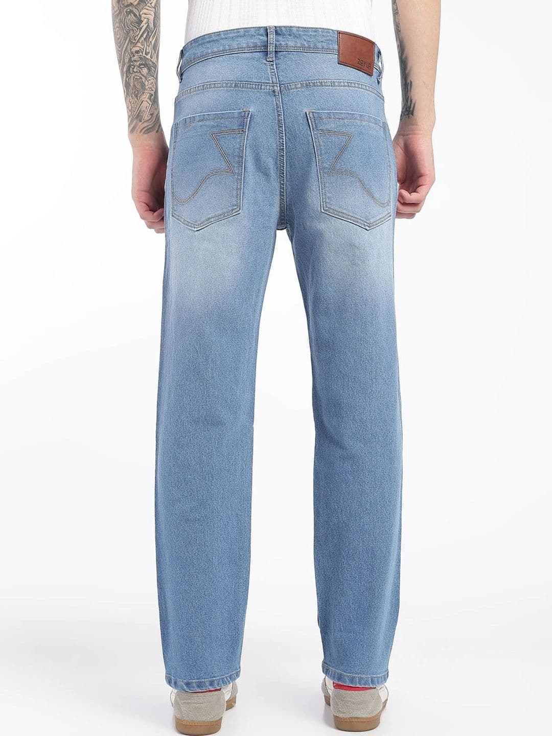 zayla Men Jean Regular Fit Mid-Rise Light Fade Stretchable Jeans thumbnail 4