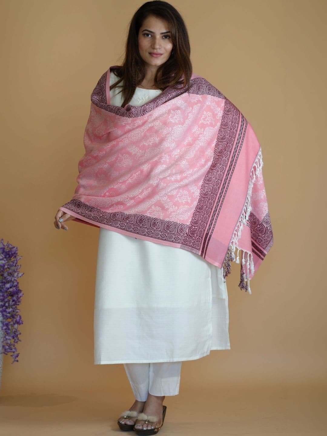 SHIFNEEN Women Ethnic Motifs Woven Design Acrylic Shawl thumbnail 3