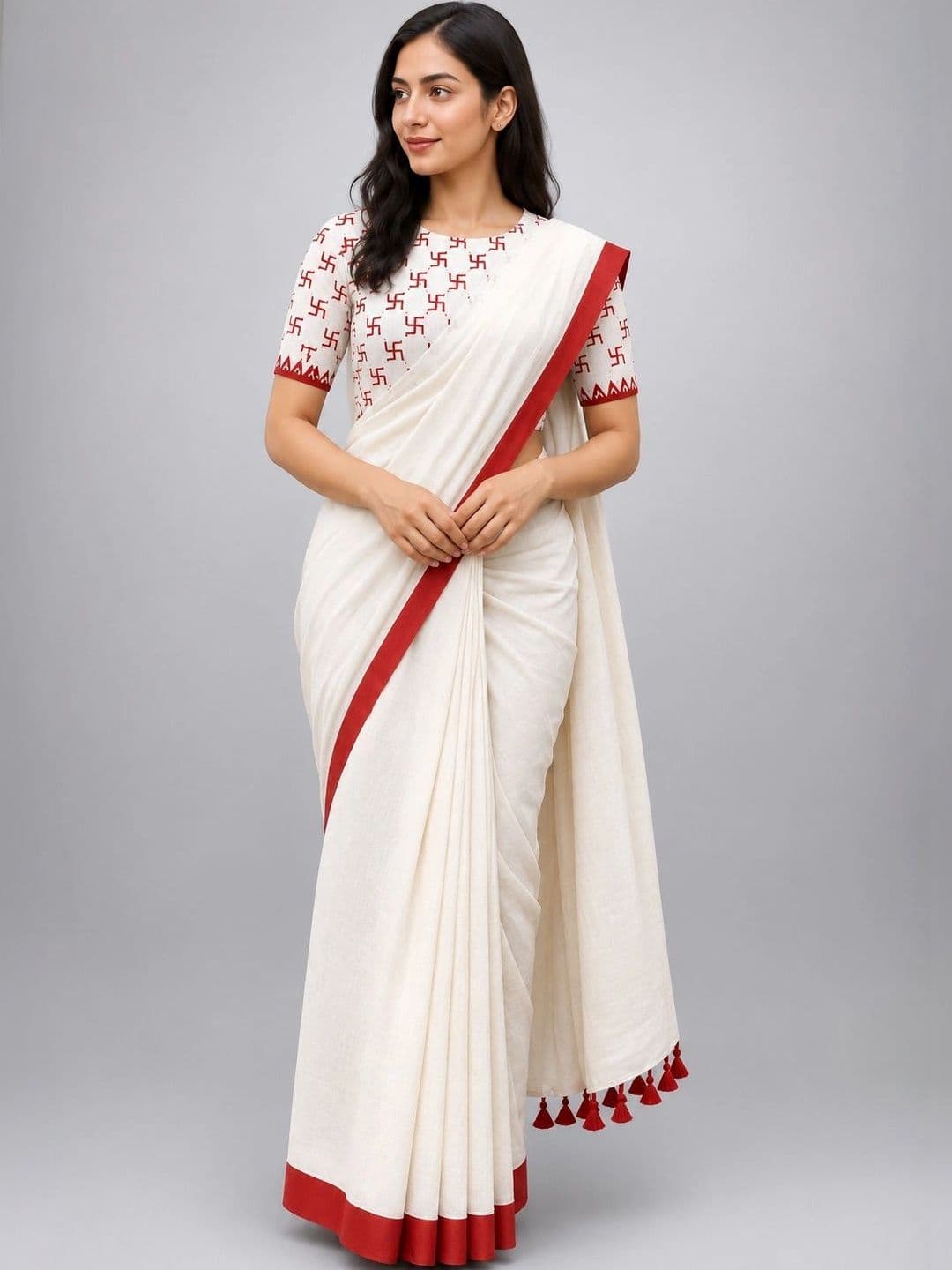 DRAPERIA Kalamkari Pure Cotton Saree - view 1