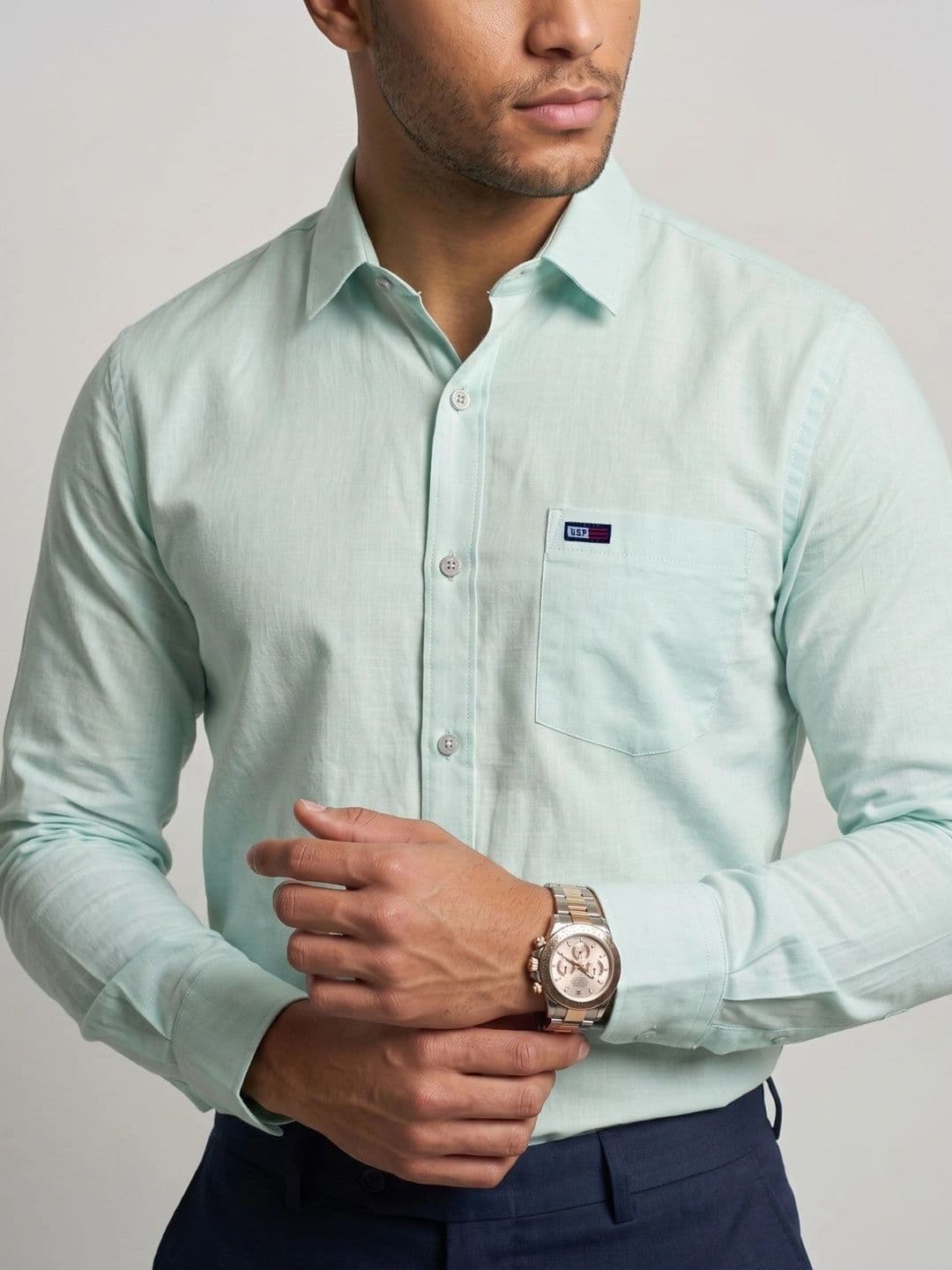 U.S. PITCHERS Men Modern Slim Fit Formal Shirt thumbnail 7