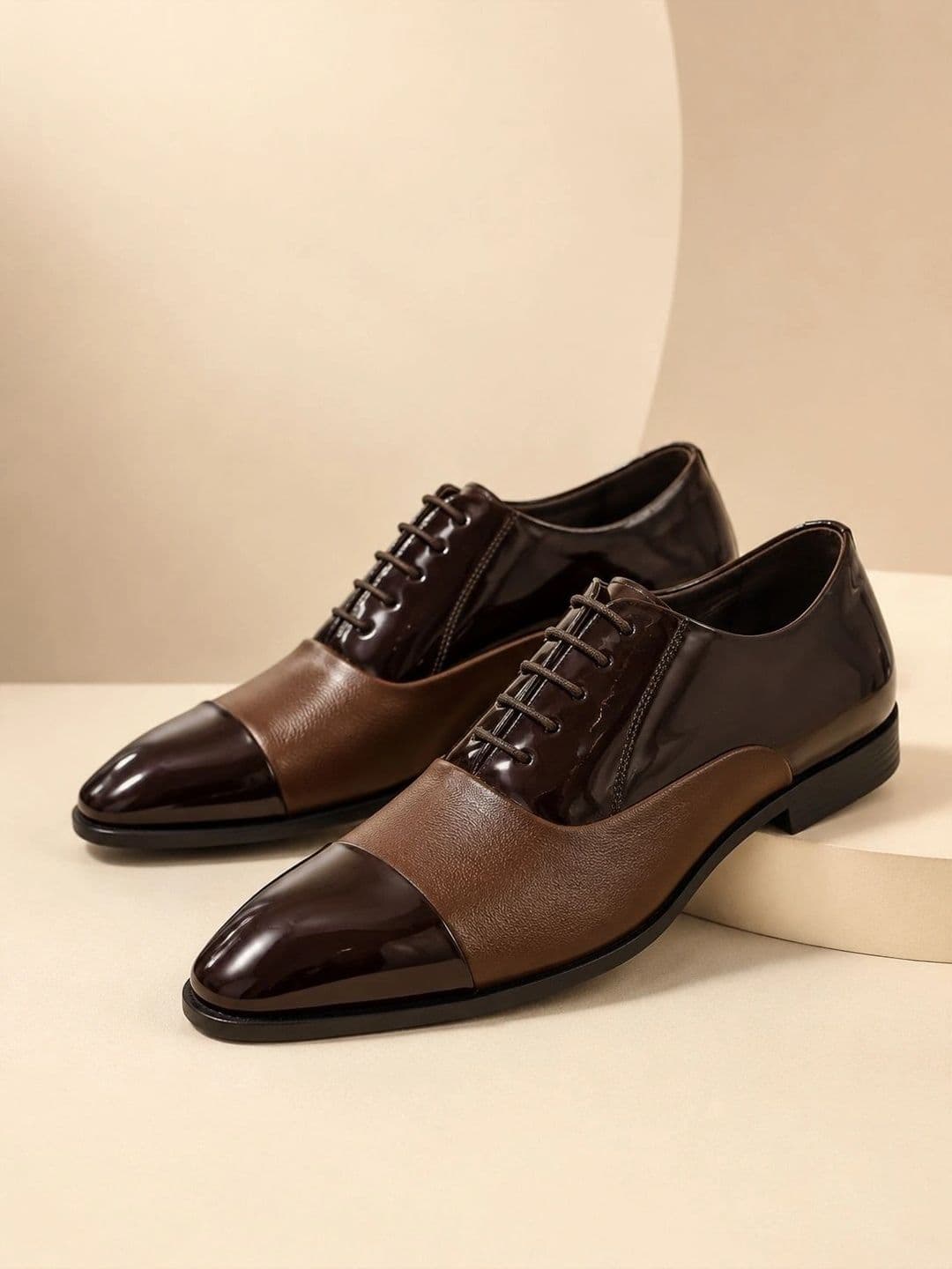 House of Pataudi Men Round Toe Lace-Ups Oxfords Formal Shoes thumbnail 4