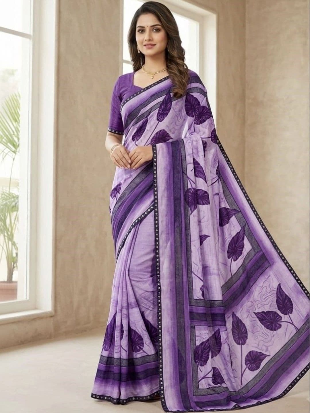 Style And Shine Floral Silk Blend Saree - view 1