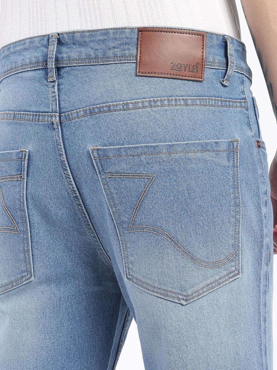 zayla Men Jean Regular Fit Mid-Rise Light Fade Stretchable Jeans thumbnail 6