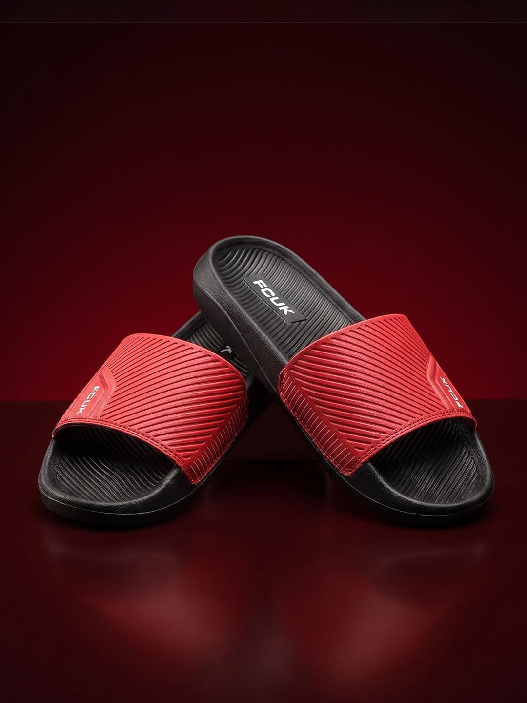 FCUK Men Textured Sliders - view 1