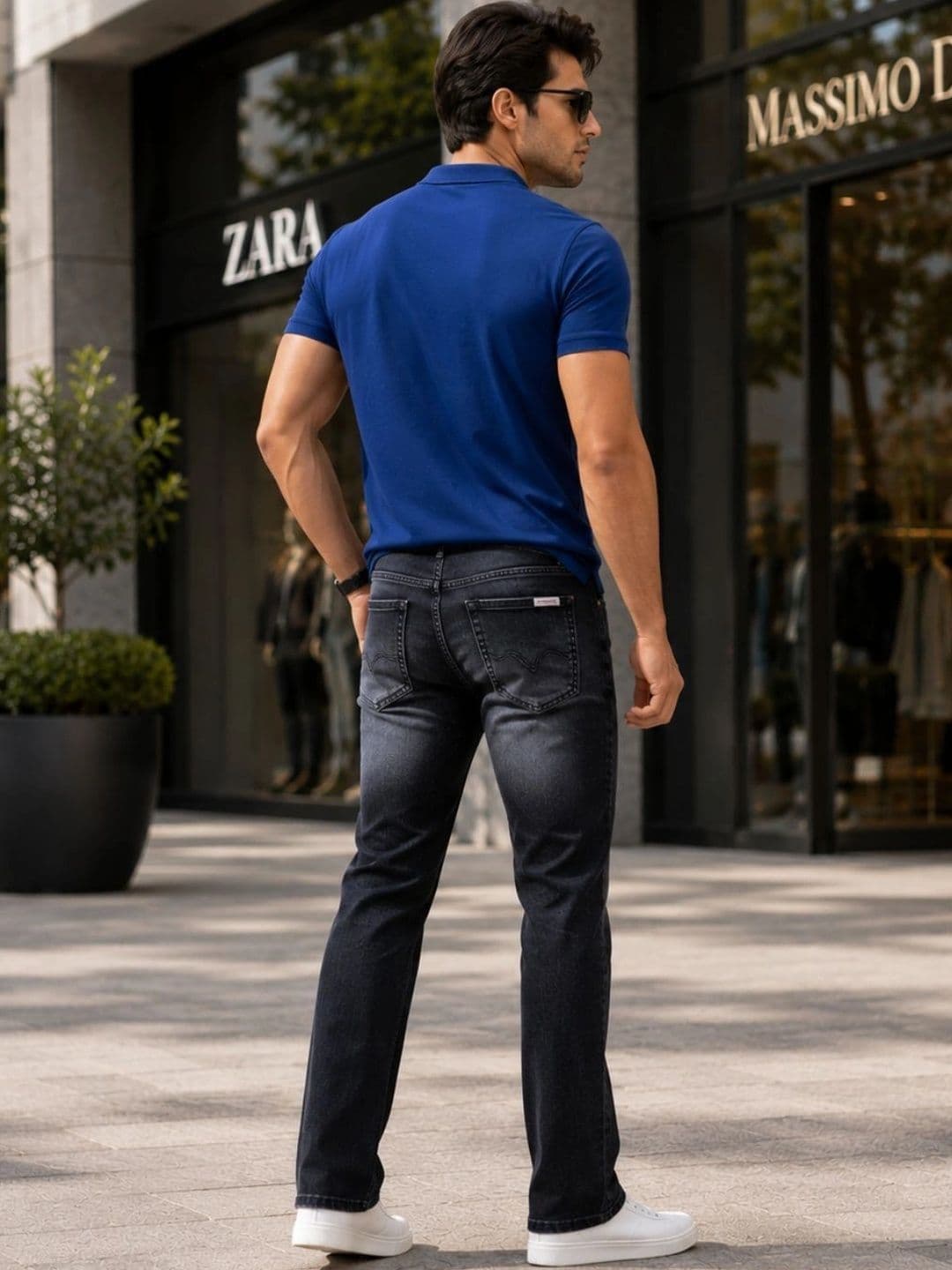 MUMS STITCH Men Regular Fit Mid-Rise Low Distress Jeans thumbnail 5