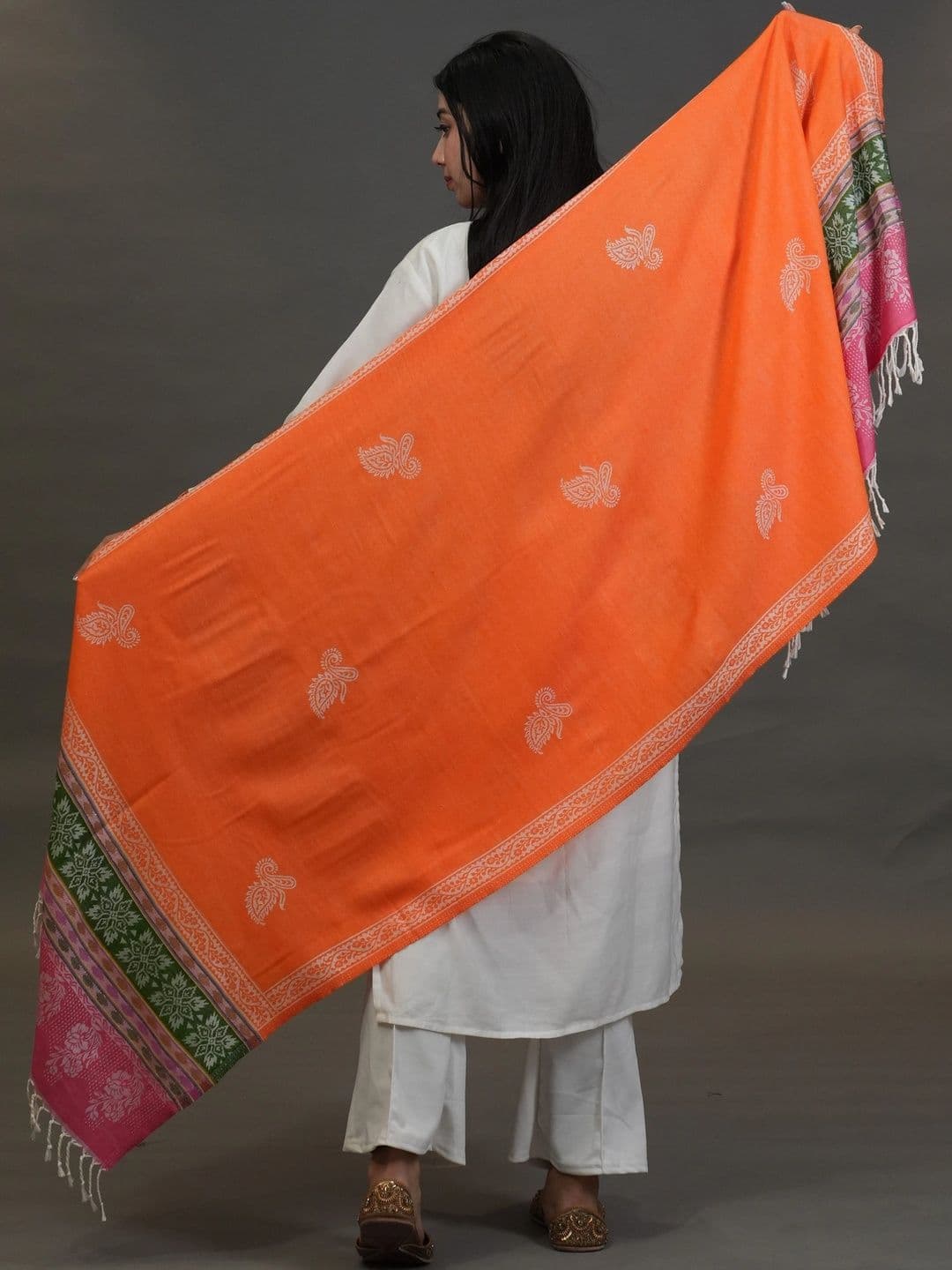 SHIFNEEN Women Ethnic Motifs Embroidered Acrylic Shawl thumbnail 2