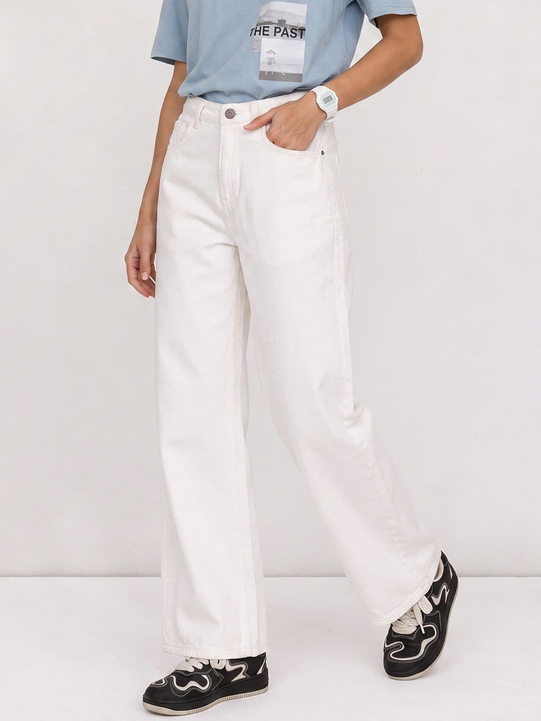 The Roadster Life Co. Women Wide Leg Pure Cotton Jeans - view 1