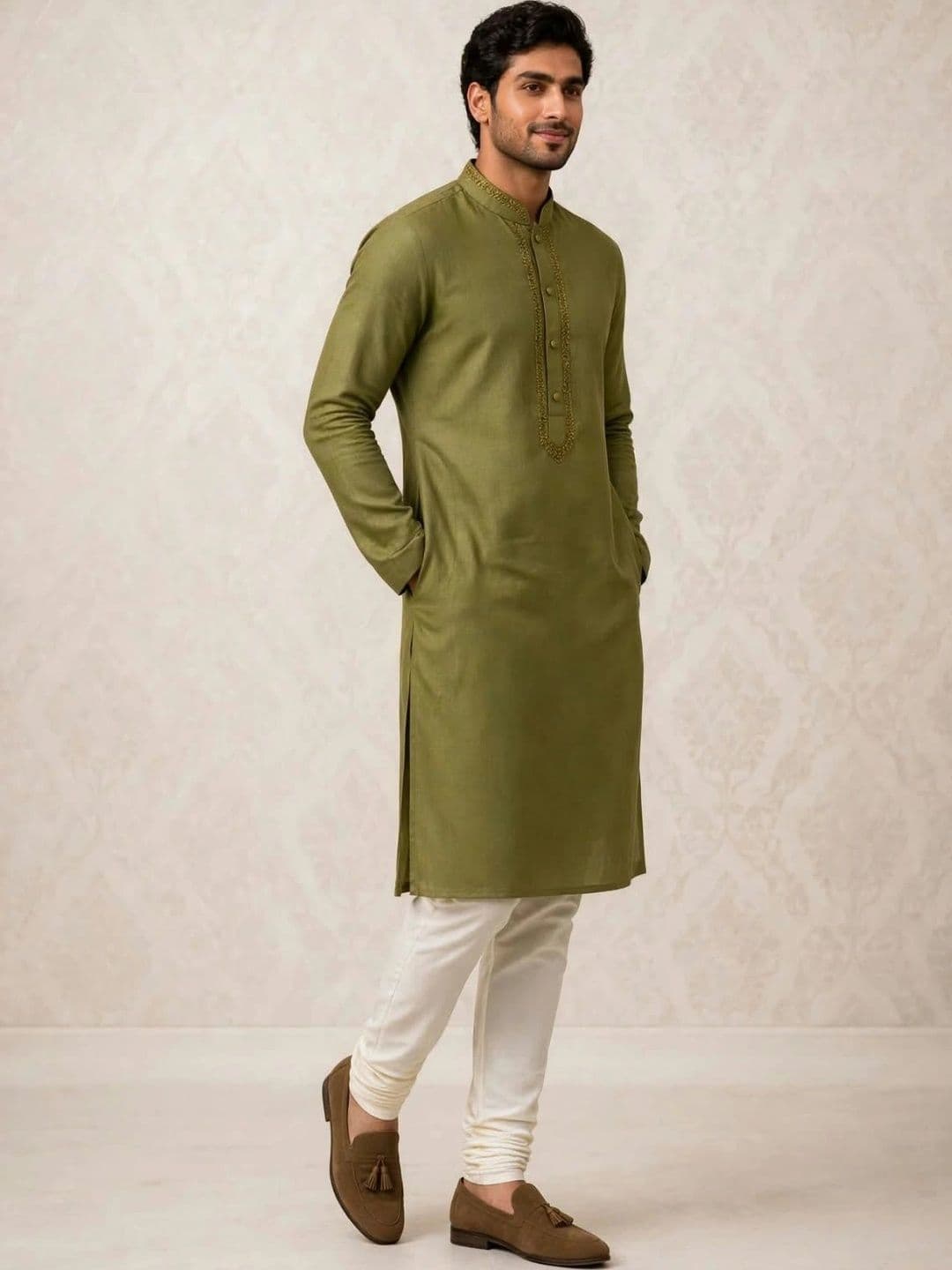 MEHWISH Men Embroidered Thread Work Handloom Kurta thumbnail 3