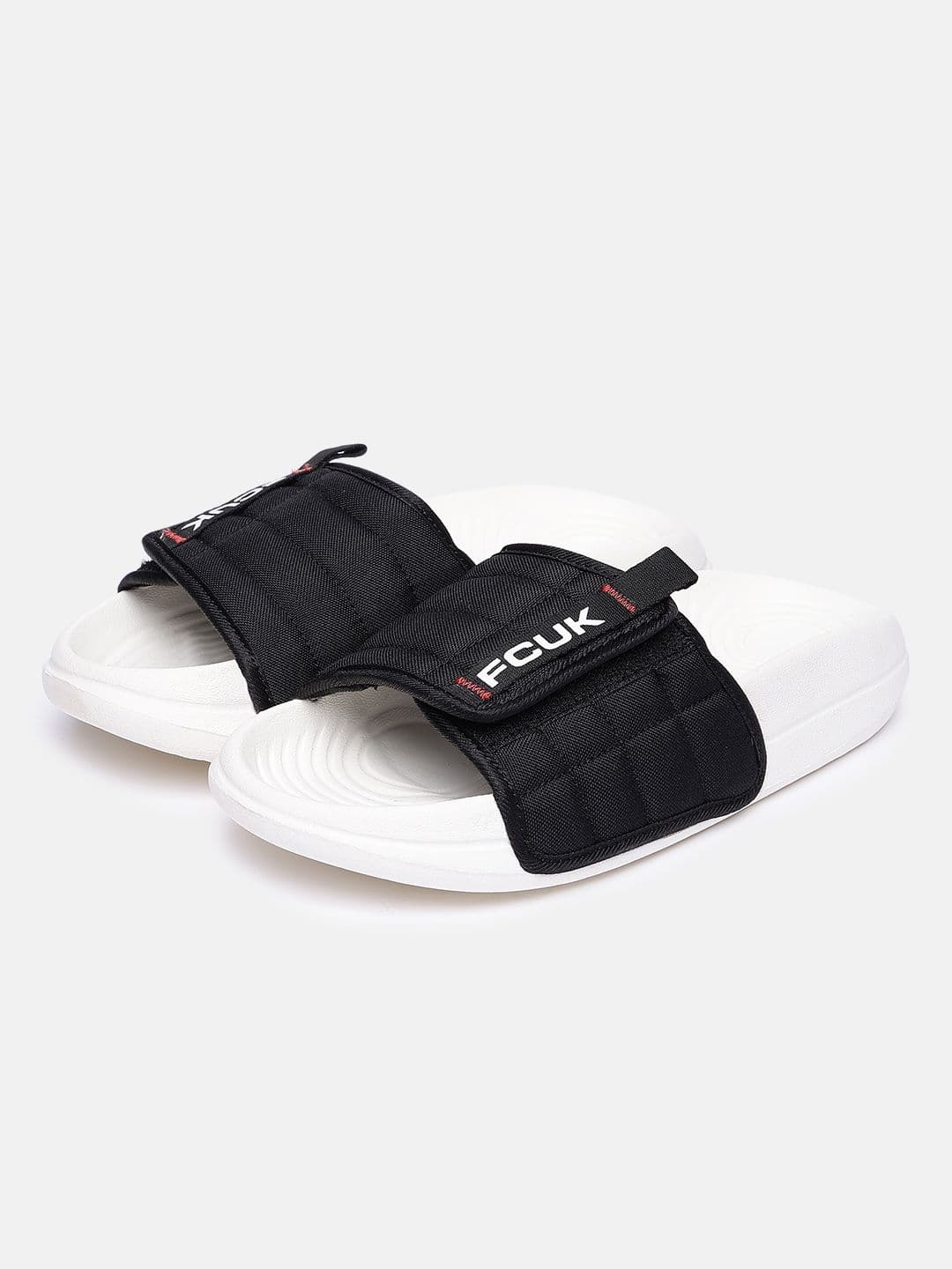 FCUK Men Brand Logo Printed Textured Sliders thumbnail 7
