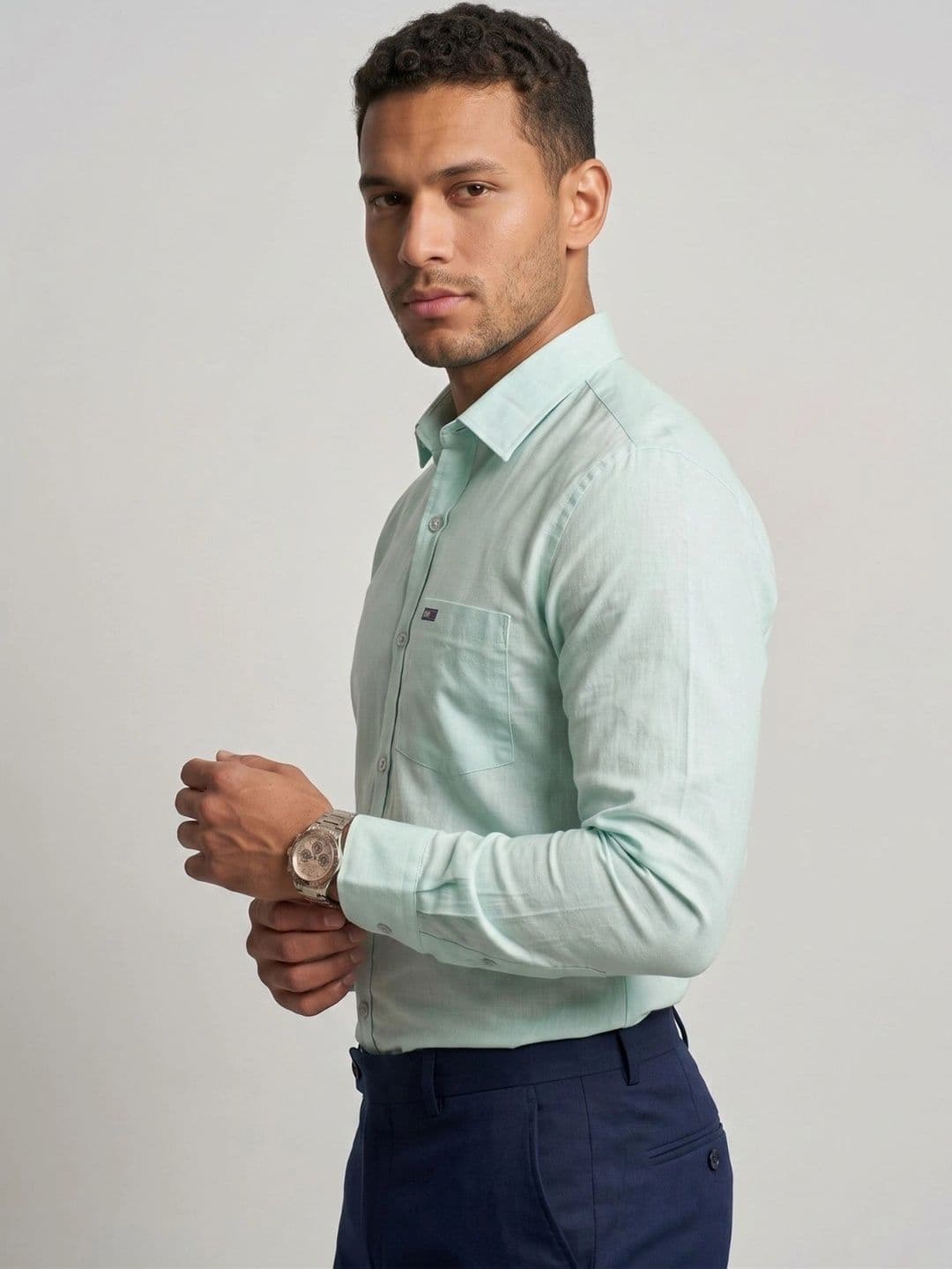 U.S. PITCHERS Men Modern Slim Fit Formal Shirt thumbnail 6