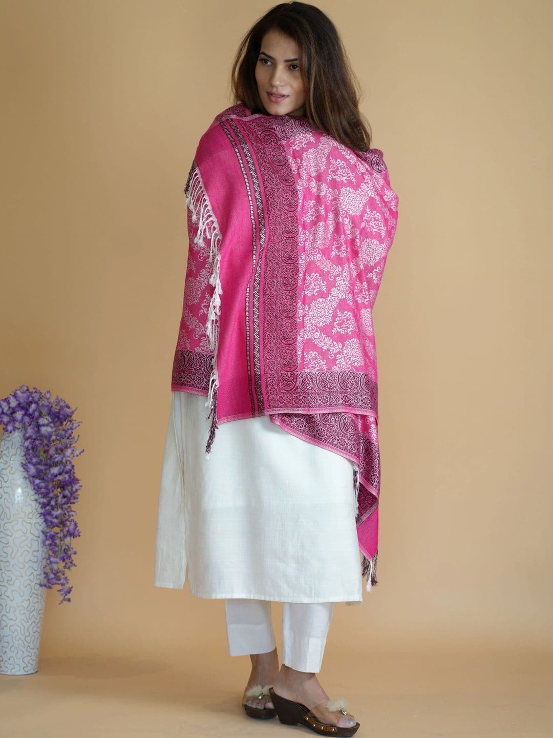 SHIFNEEN Women Ethnic Motifs Woven Design Acrylic Shawl thumbnail 3