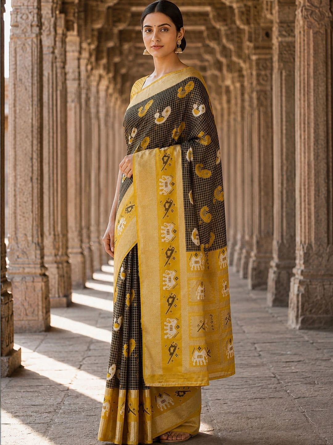 Dhaaga Ghar Woven Design Silk Blend Designer Banarasi Saree thumbnail 3