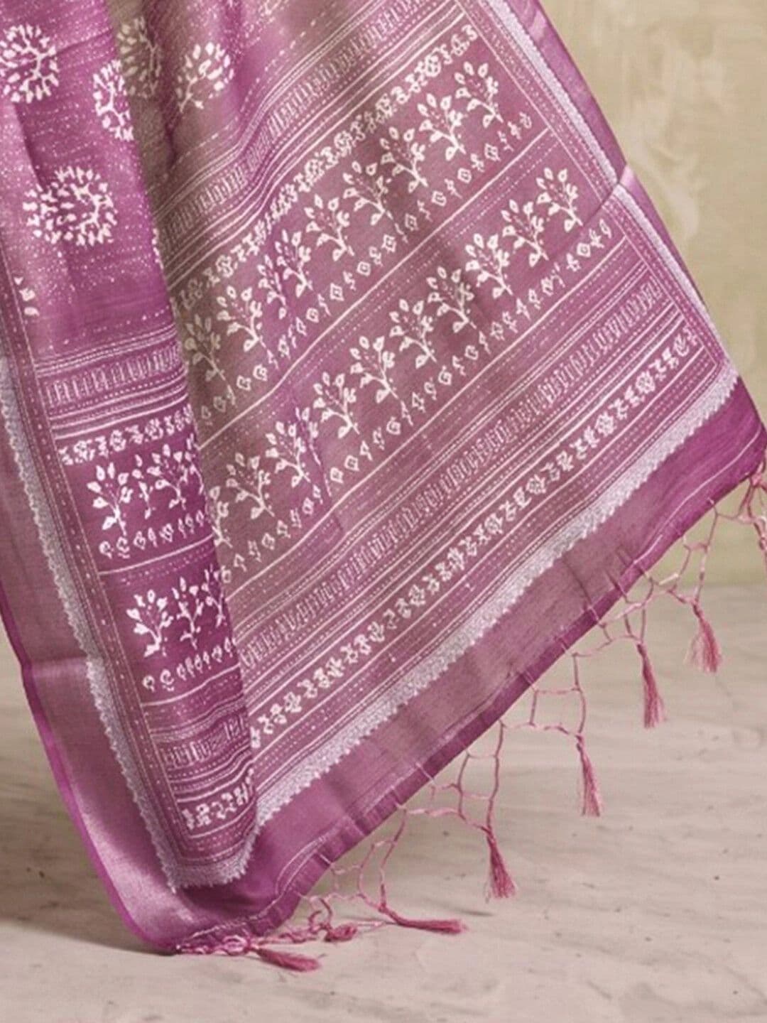 SAARA Ethnic Motifs Pure Linen Saree thumbnail 2