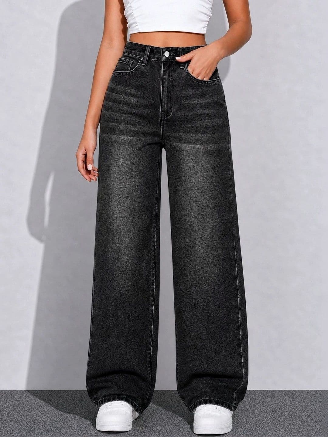 The Roadster Lifestyle Co. Women Clean Look Wide Leg Fit Denim Jeans - view 1