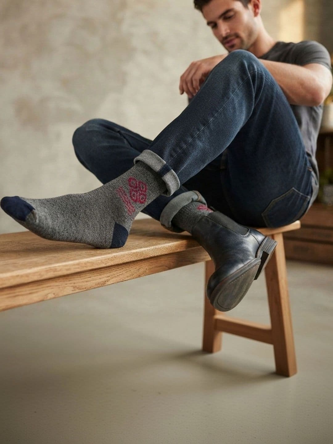 TINY HANDS Men Pack of 3 Cotton Assorted Patterned Above Ankle Socks thumbnail 4