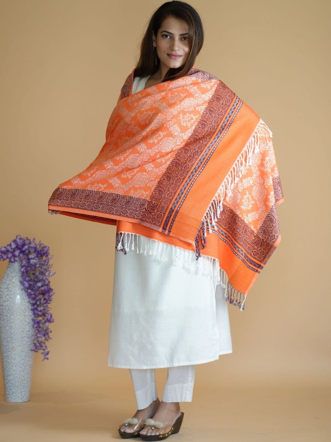 SHIFNEEN Women Ethnic Motifs Woven Design Acrylic Shawl thumbnail 4
