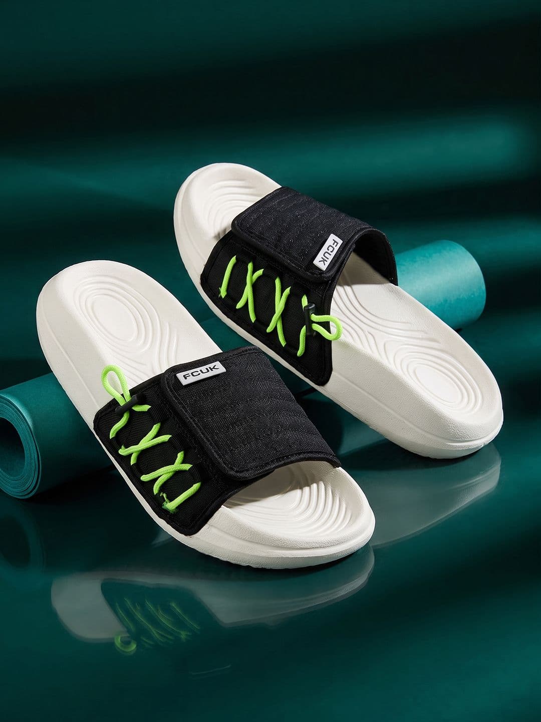 FCUK Men Colourblocked Sliders - view 1