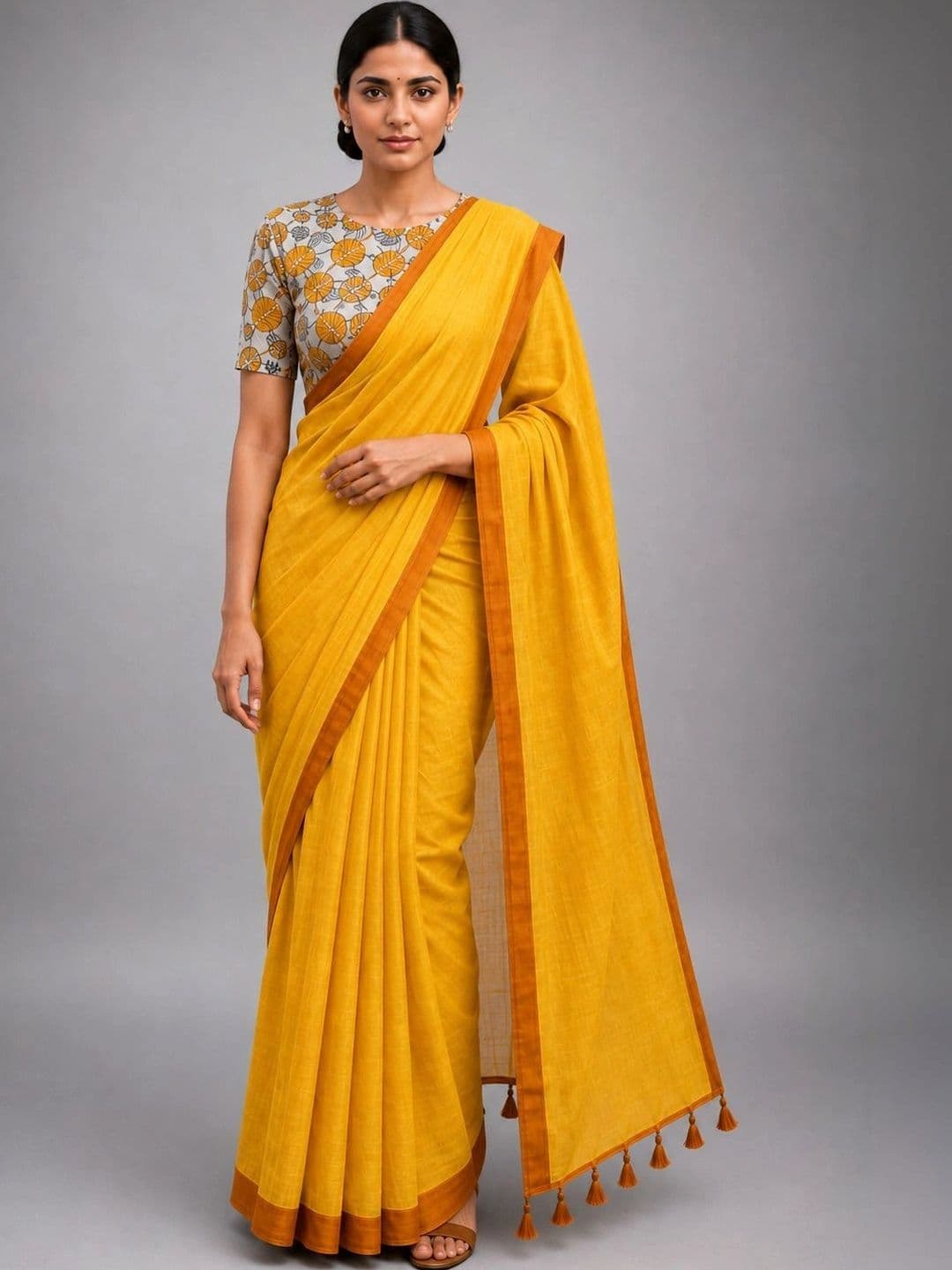 DHRITI Striped Pure Cotton Saree - view 1