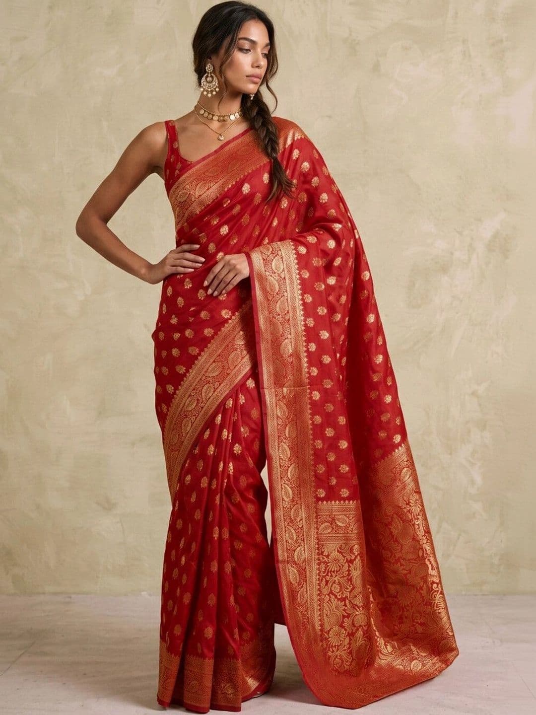 SAARA Woven Design Art Silk Saree thumbnail 5