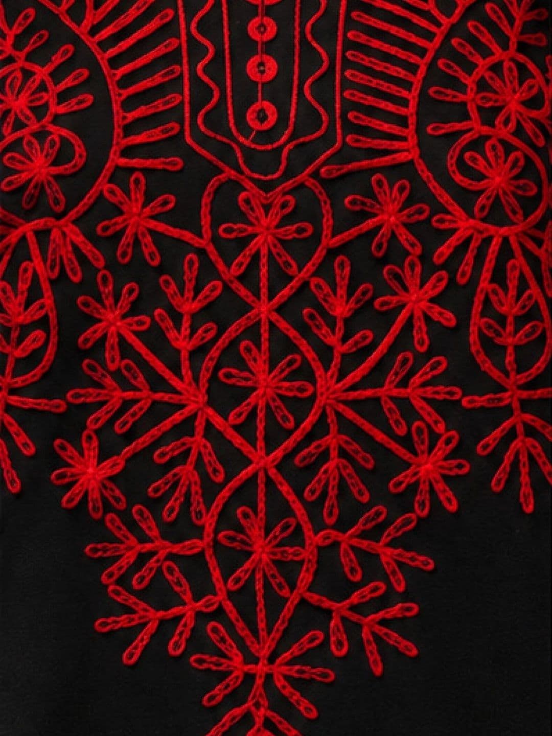 ERUDITE CLUB Women Ethnic Motifs Embroidered Thread Work Woollen Kurta thumbnail 4
