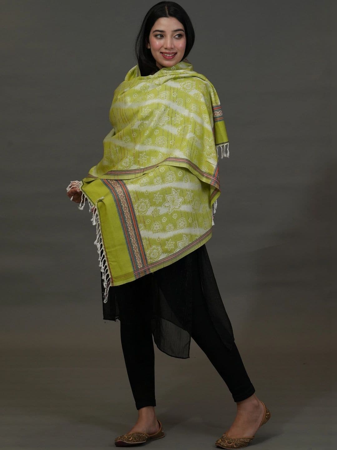 SHIFNEEN Women Floral Printed Acrylic Shawl - view 1