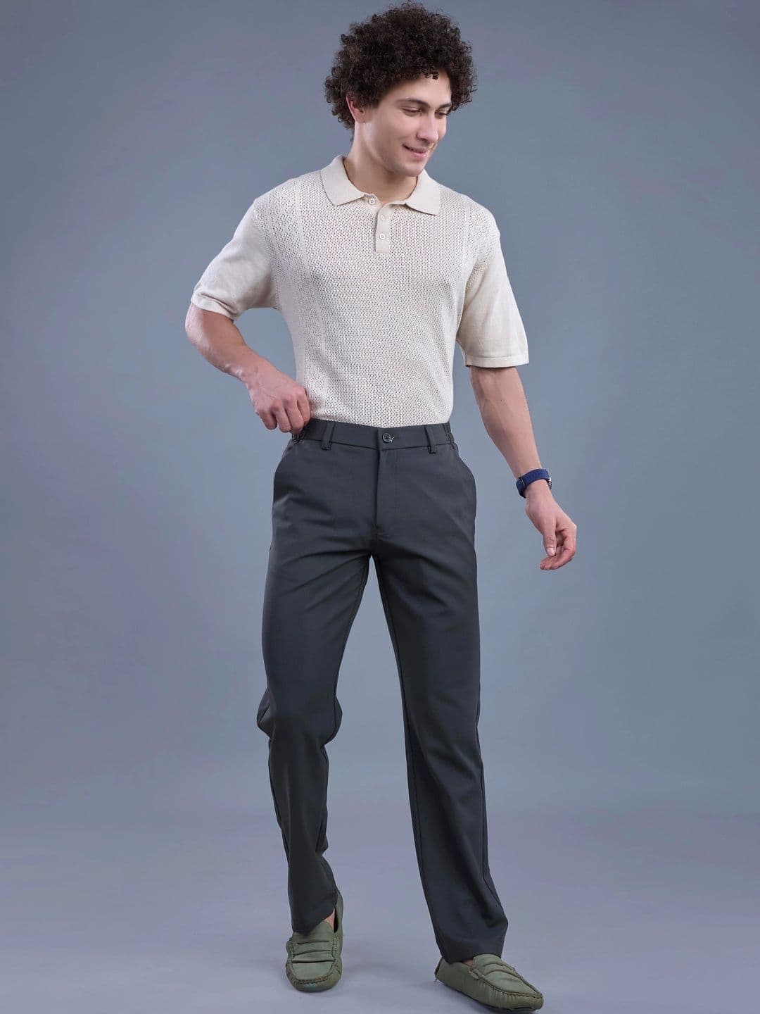 L&C Men Relaxed Straight Fit Easy Wash Trousers thumbnail 7