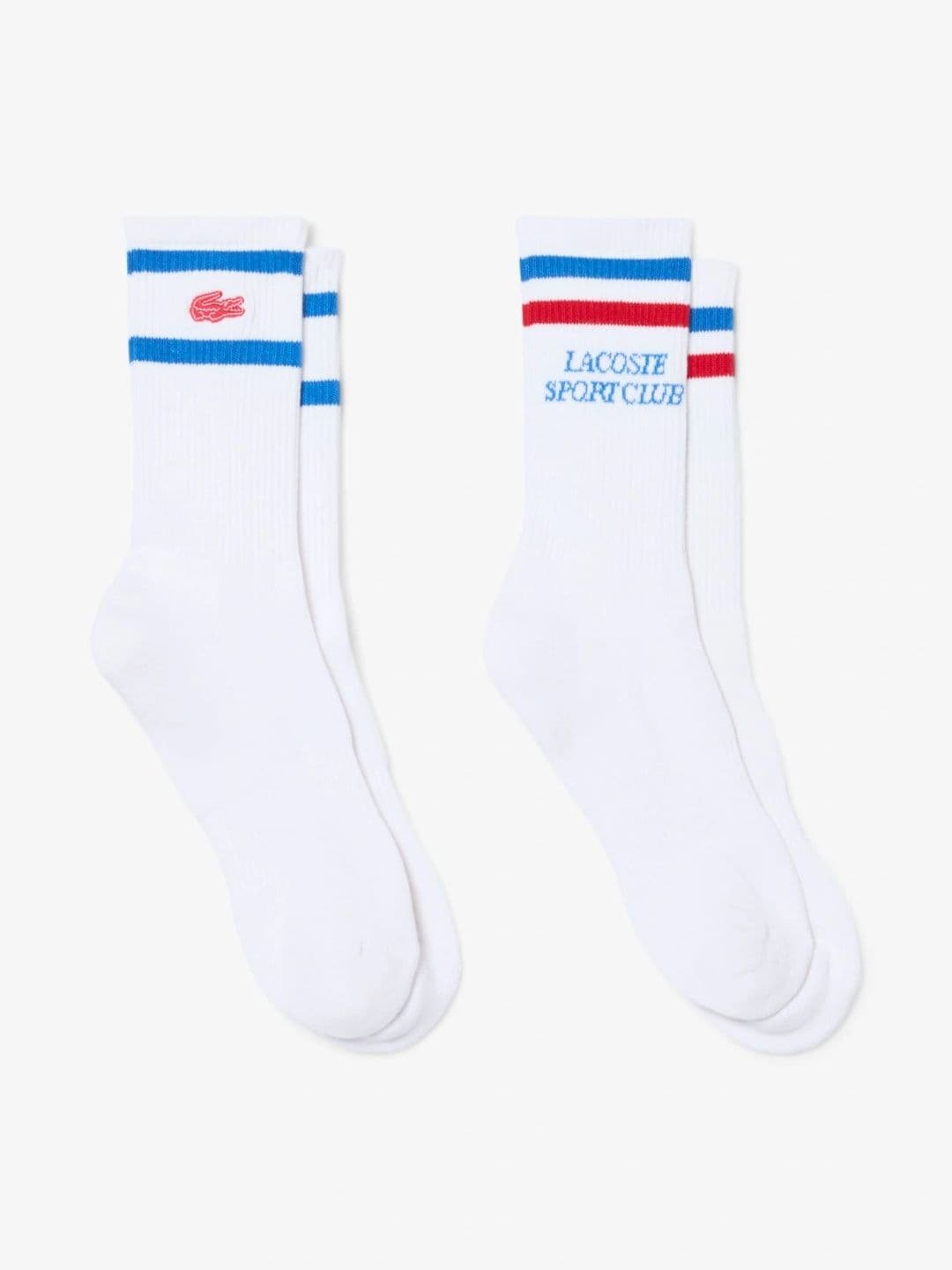 Lacoste Men Pack of 2 Cotton Assorted Striped Above Ankle Socks - view 1
