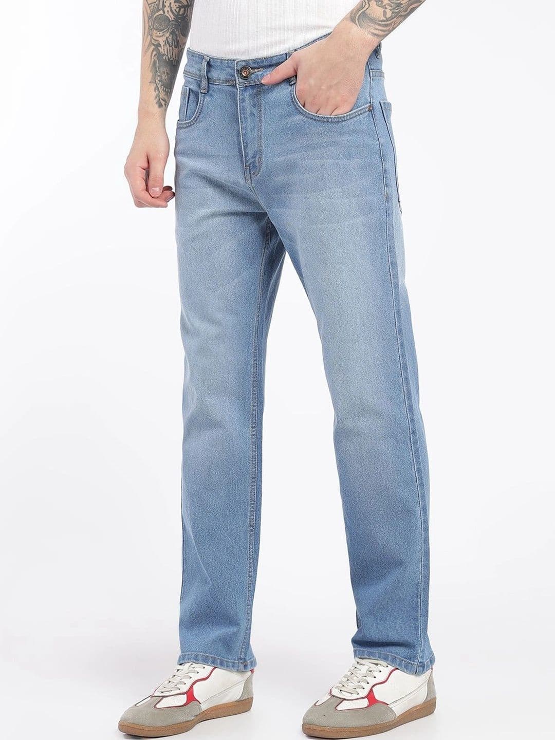 zayla Men Jean Regular Fit Mid-Rise Light Fade Stretchable Jeans thumbnail 3
