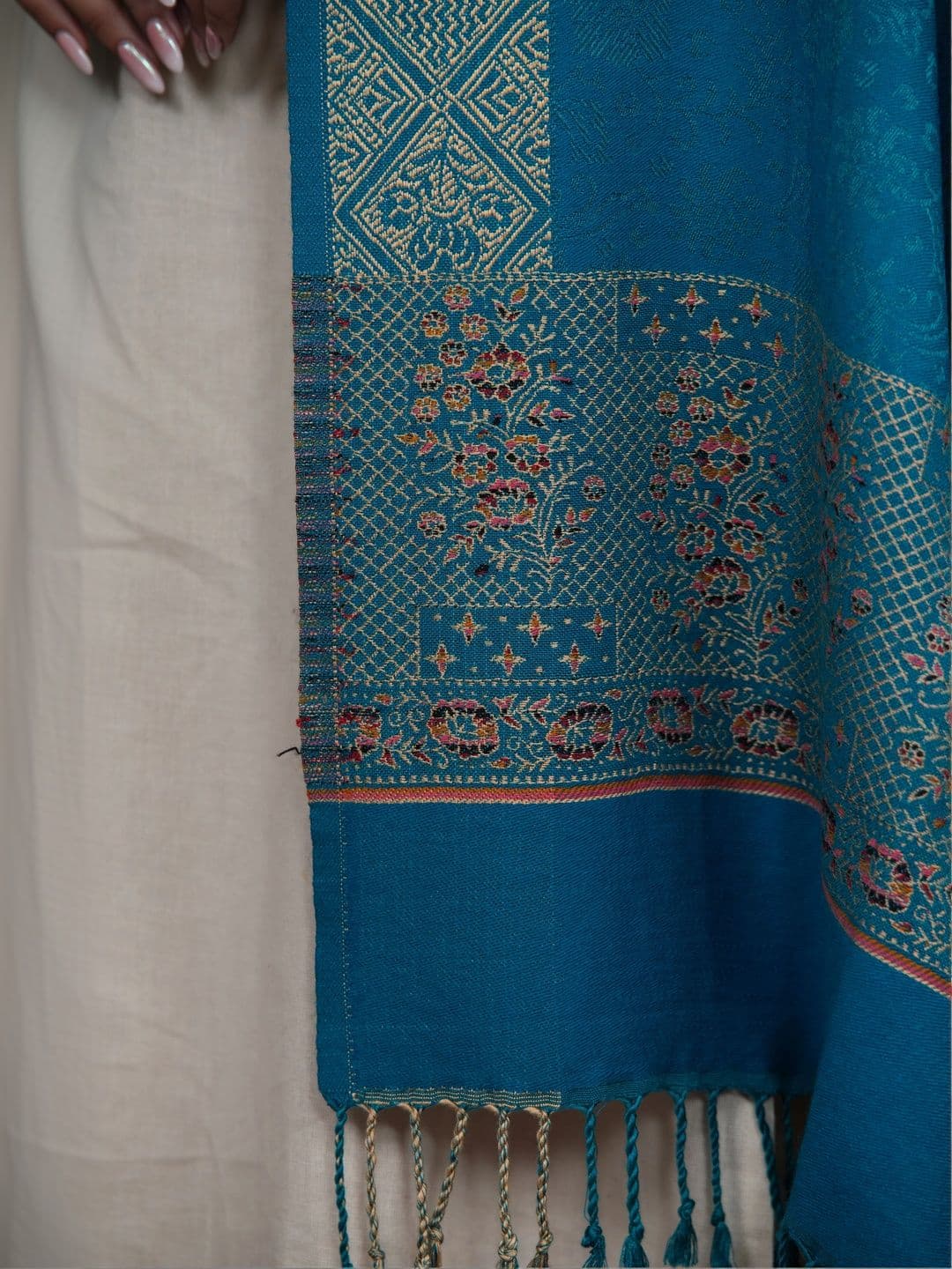 SHIFNEEN Women Ethnic Motifs Woven Design Acrylic Shawl thumbnail 4