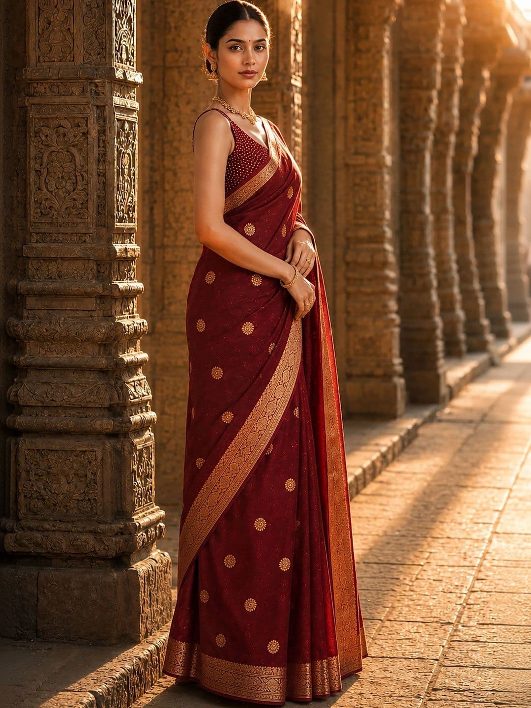 Dhaaga Ghar Woven Design Zari Silk Blend Designer Banarasi Saree thumbnail 5