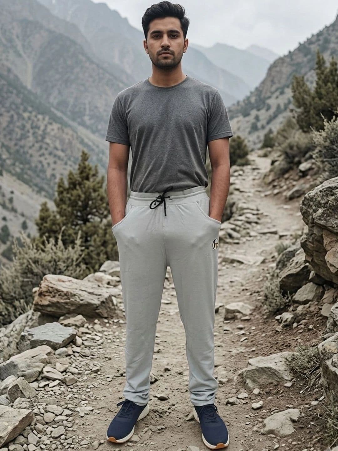 Bite and Style Men Slim Fit Brand Logo Training Track Pants - view 1