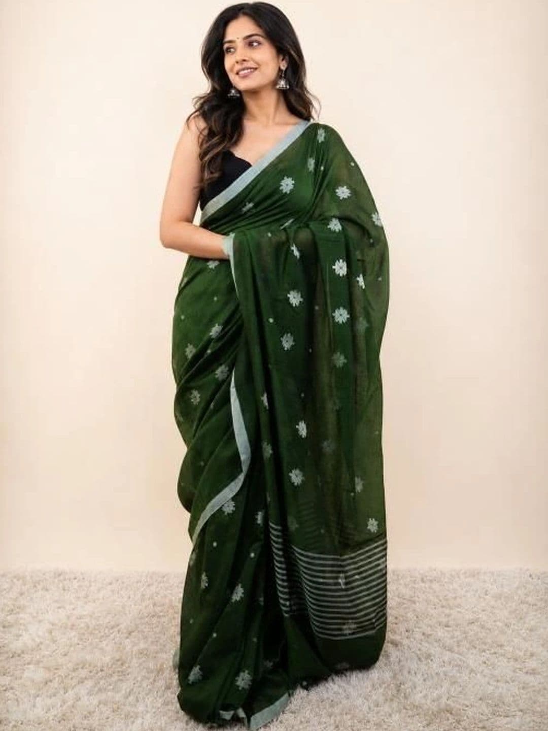 SHYAMALI BOUTIQUE Floral Pure Cotton Saree - view 1
