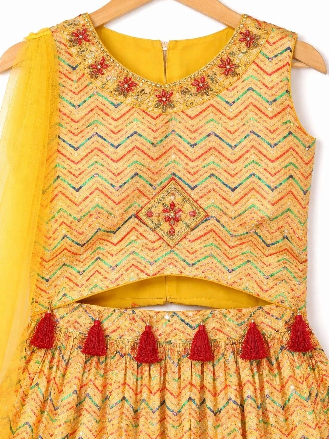 BAESD Girls Embellished Sequinned Ready to Wear Lehenga & thumbnail 2