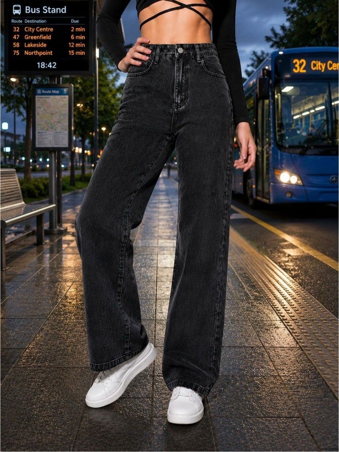 DENIMLOOK Women Flared High-Rise Jeans thumbnail 3