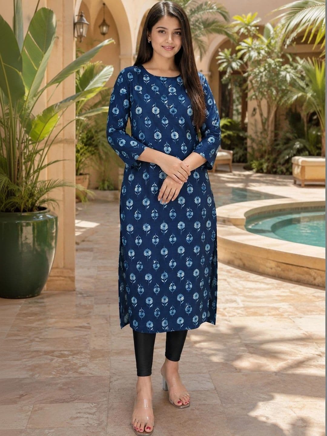 Aaradhya Fashion Floral Printed Pure Cotton Blend Kurti thumbnail 3