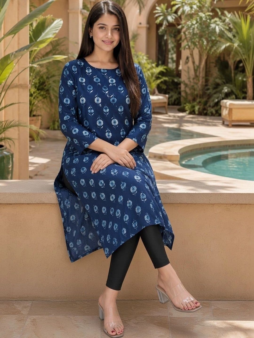 Aaradhya Fashion Floral Printed Pure Cotton Blend Kurti thumbnail 2