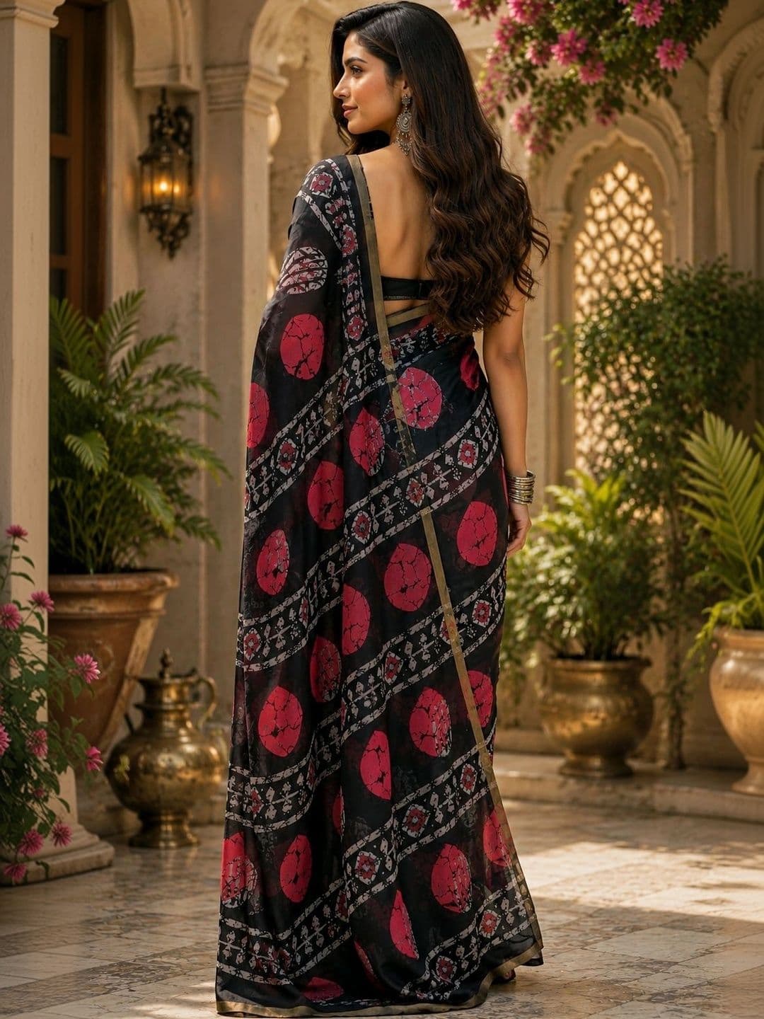 BORAD FASHION Batik Designer Chanderi Saree thumbnail 3