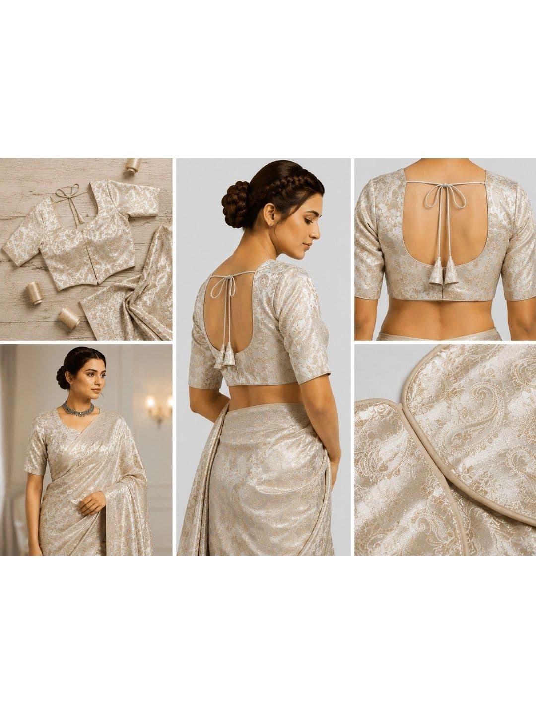 RANGAARA COLLECTION Jacquard Blend Woven Design Zari Saree Blouse thumbnail 5
