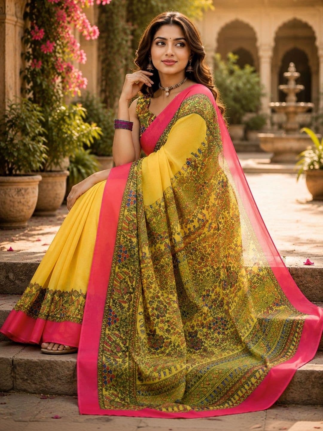 BORAD FASHION Designer Chanderi Saree thumbnail 2