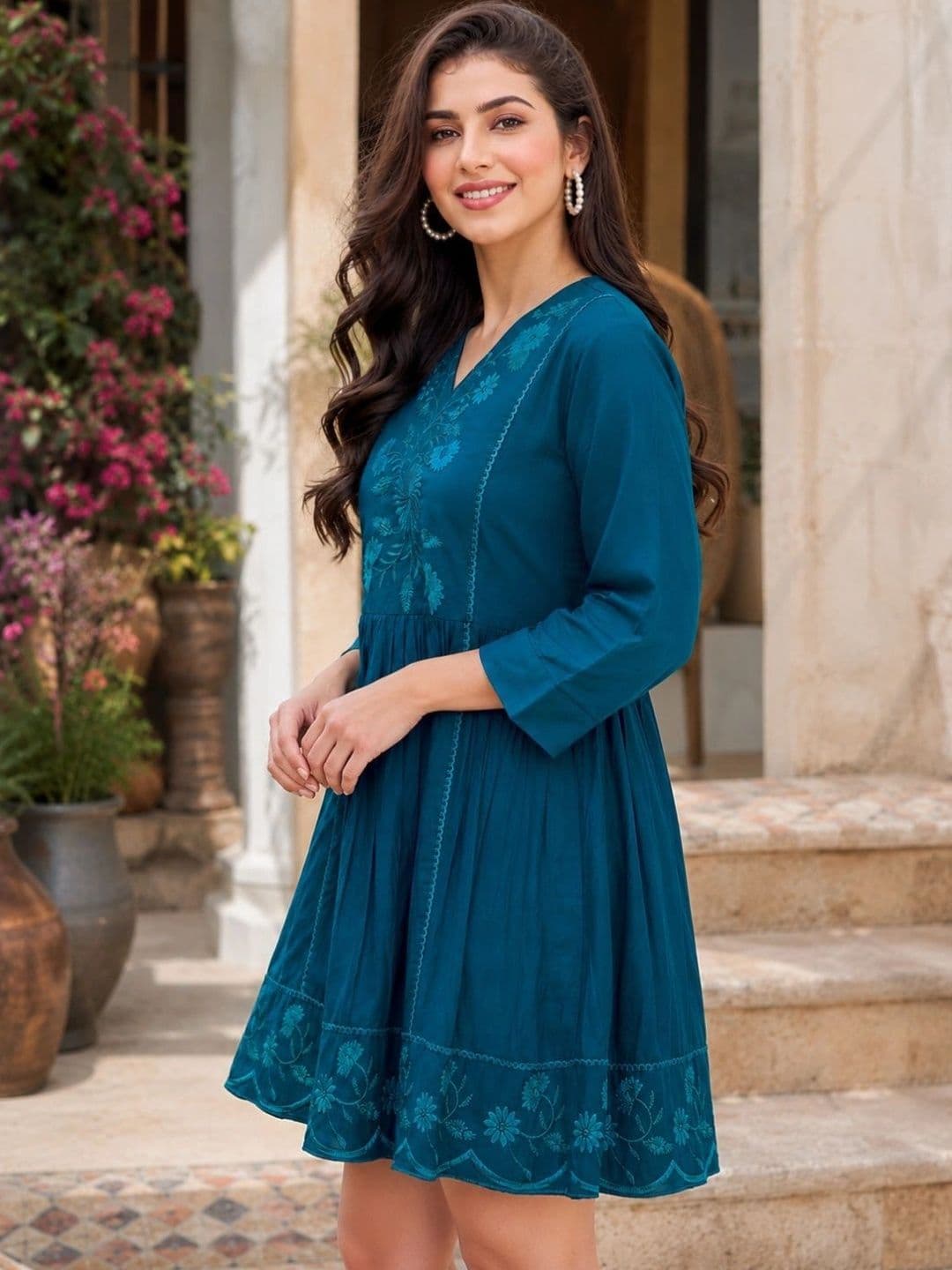 Kesudi Women Floral Embroidered Fit & Flare Dress thumbnail 4