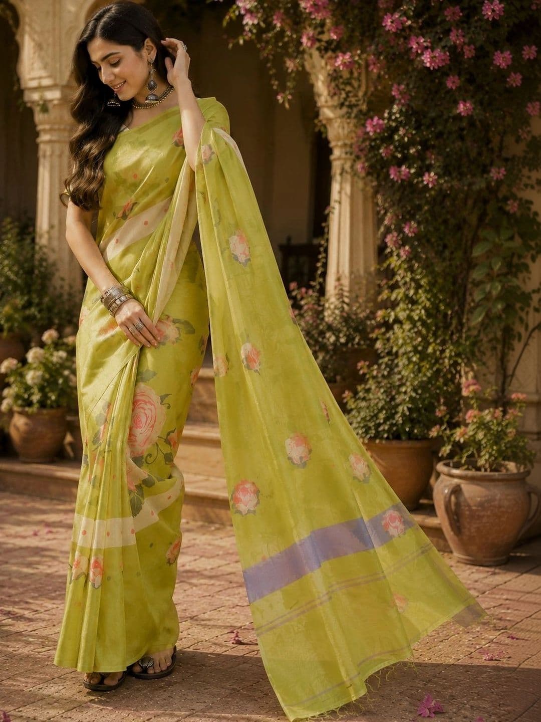 BORAD FASHION Women Fusion Chanderi Saree - view 1