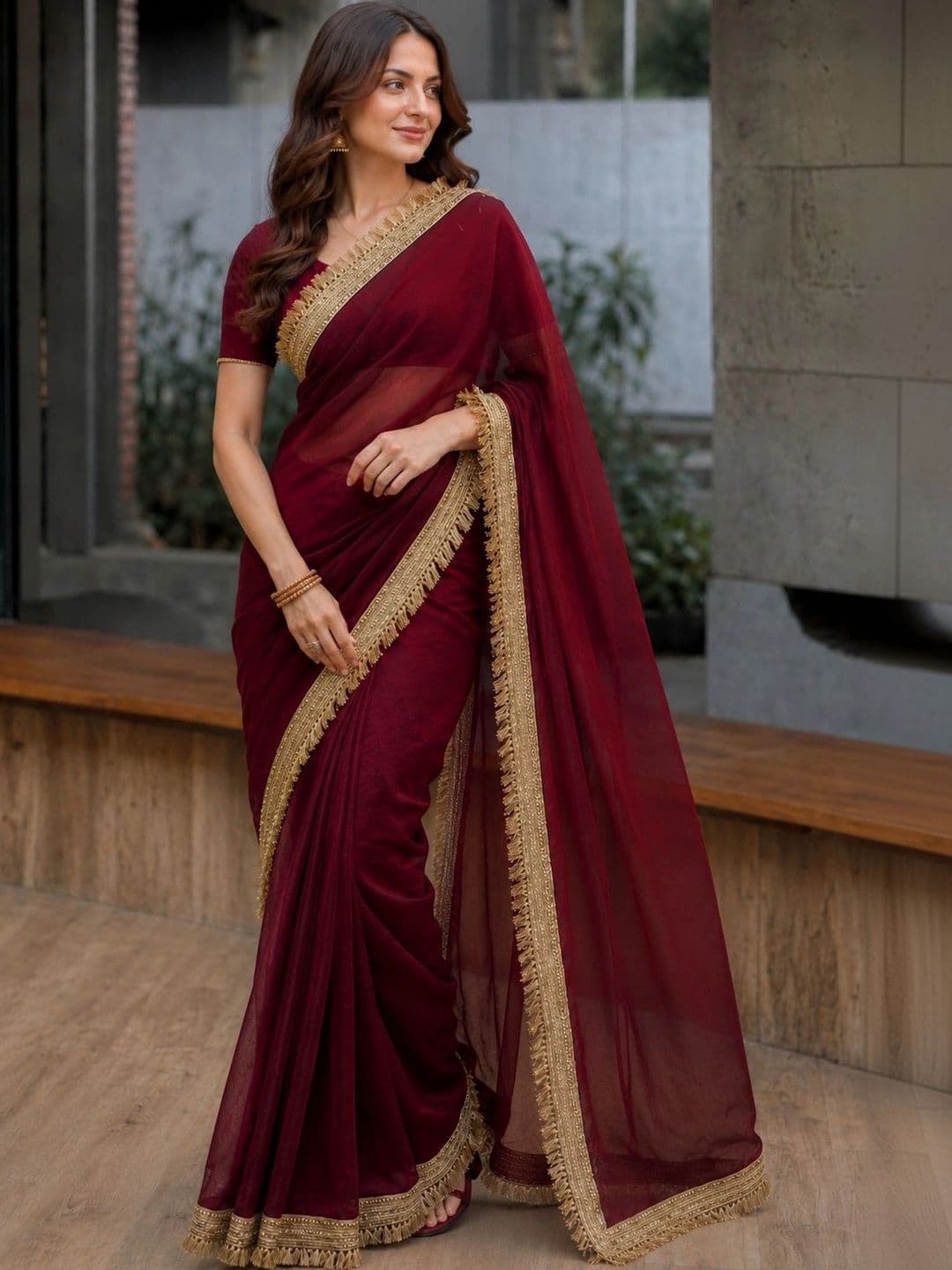 KALINI Silk Blend Heavy Work Saree thumbnail 4