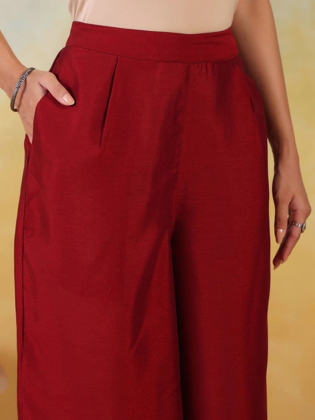 JAIPUR KURTI LUXE Women Knitted Ethnic Palazzos thumbnail 3