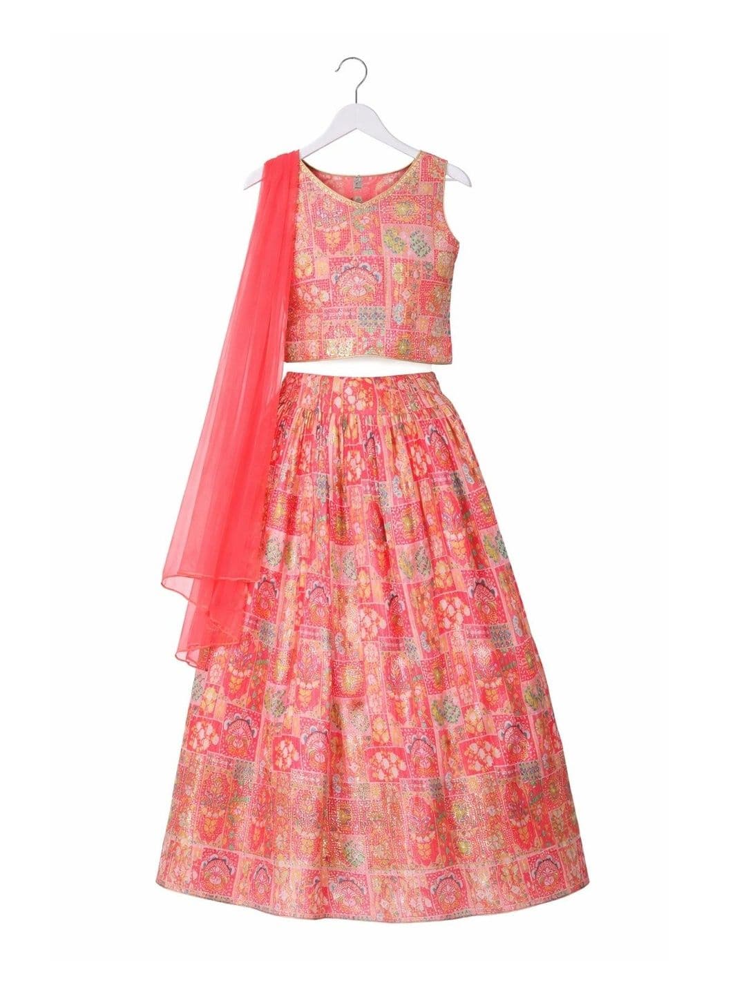 BAESD Girls Printed Ready to Wear Lehenga & thumbnail 2