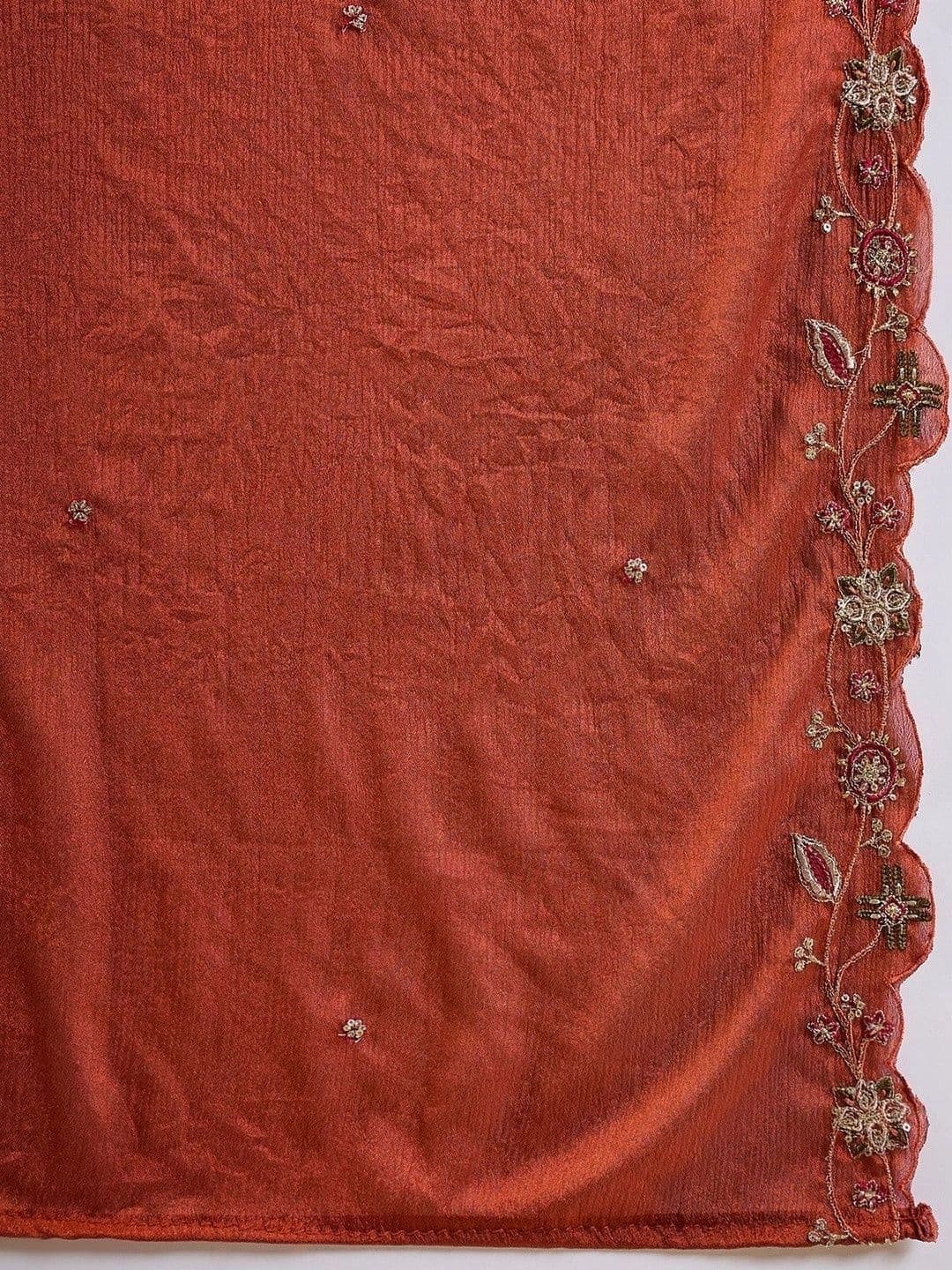 UDBHAV EXPORT Women Ethnic Motifs Embroidered Regular Thread Work Kurta ,Palazzos ,Dupatta thumbnail 5