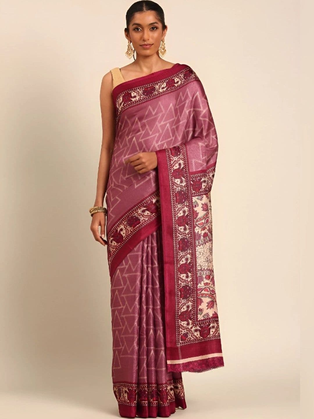 Taashi Kalamkari Tussar Saree thumbnail 7